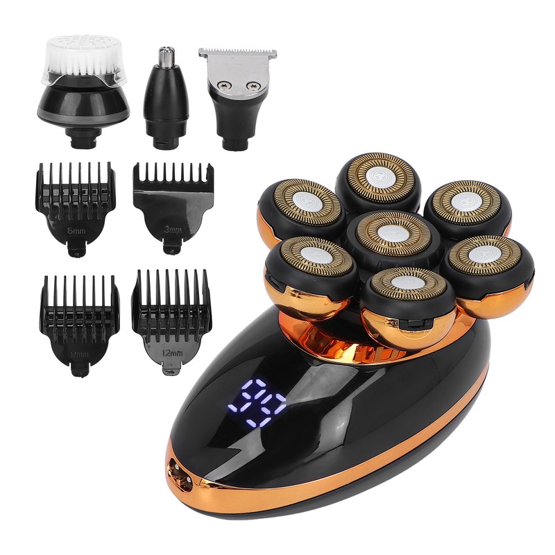 5 in 1 Electric Head Shaver IPX7 Waterproof Intelligent Floating