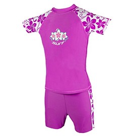 Girls UV Sun Protection Rash Vest and Swim Shorts UPF 50+ Size 13-14 Years