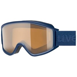 Uvex Ski Snowboard Goggles, Unisex, Polarized Lens, Asian Fit, Glasses Usable, g.gl 3000 P, Navy Mat, Free Size