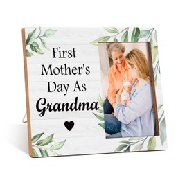 Qiwog New Grandma Photo Frame - First Mother's Day As Grandma Pregnancy Announcement Picture Frame - First Time Grandma Gifts - First Mother's Day Gifts For Grandma -B12, Rustic