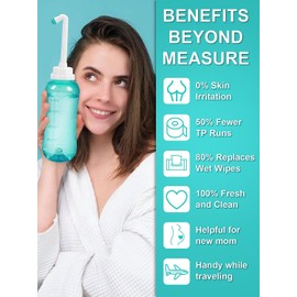 Po Shower 500 ml, Portable Bidet with 2 Nozzles, Travel Bidet, Perfect for Showers and Vaginal Showers