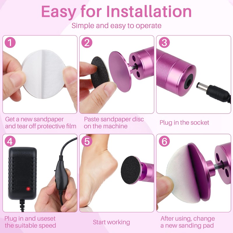 Electric Foot Callus Remover, 2-in-1 Electric Foot Filer/Nail Filer, Callus