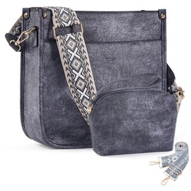 HKCLUF 4055 Women's Fashionable Crossbody Bag Purse For Women Leather Handbag Wallet Set Waterproof Women Crossbody Bag With 2count Adjustable Guitar Strap Perfect:_apricot