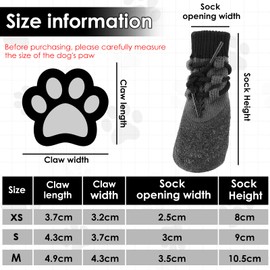 Byffoer Pack of 4 Waterproof Dog Boots, Dog Shoes, Paw Protection, Non-Slip Dog Shoes, Removable Attachment Straps, Protective Dog Socks for Small, Medium and Large Dogs (XS)