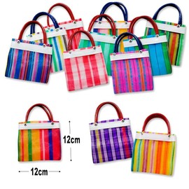 Bolsa de Mercado para Dulces, 24 piezas Red de Malla Multicolor Fina - Tamaño Mini (12cm)