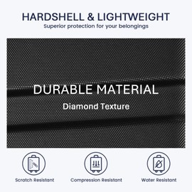 YEMENREN Luggage Sets Hardside Lightweight Suitcase with Spinner Wheels TSA Lock, 3-Piece Set (20/24/28), Black