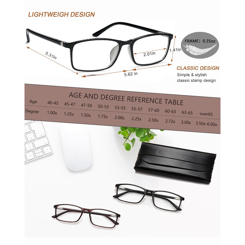 YTDBNS Reading Glasses for Men and Women, Blue Light Blocking