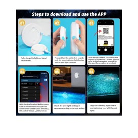 Homly Rechargeable Submersible Pool Lights with Wireless APP Control Waterpro...