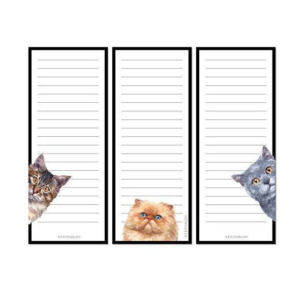 Curious Cats Magnetic To Do List Notepads (3 Pack); Grocery