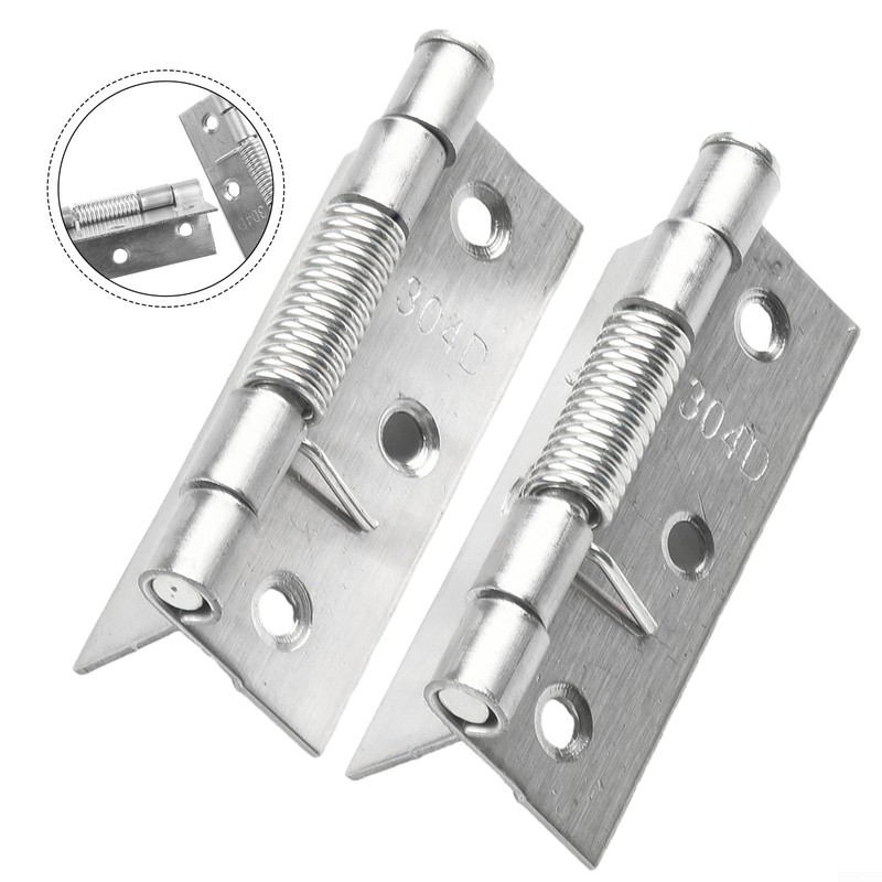 2Pcs Self Closing Spring Hinges Stainless Steel Spring Door Internal