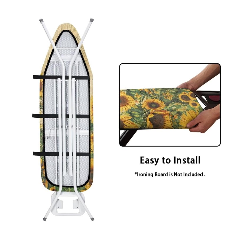 Guevoxuh Ironing Board Cover with 3 Adjustable Straps Heat Reflective
