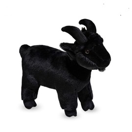 champracer Goat Plush Tie Goat Figure, Animal Goat Model Toy Simulated Goat Statue, Stand Simulated Animal Kawaii Sheep Cuddly Toy, Decoration for Children Figure Toy (30 cm, Black)