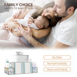 GILPWA Diaper Caddy, Baby Changing Table Organizer, Detachable Clear Acrylic Diaper Storage for Wipe Dispenser, Wipe Warmer and other Diapering Essentials
