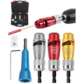 Wire Twister Tool for Drill, Wire Stripping and Twisting Tool, Electric Wire Stripper for Drill, Portable Aluminum Alloy Wire Twisting Tool Set, Cable Quick Stripping (3 Size Set + Knotter)