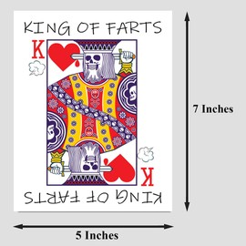 PICTURE THIS PRINTS King of Farts Card, Funny Birthday Card with Fart, Father's Day Card, Card for Boyfriend, Men's Valentines Day Card, Valentines Day Card for Dad - Set of 1 (5x7)