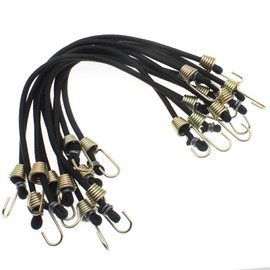 CM Hardware 10pcs 25CM Mini Bungee Cords Bungee Cord Elastic Cord with Metal Hook for Luggage Secure Elastic Rope Camping Tent Tarpaulin Outdoor Equipment