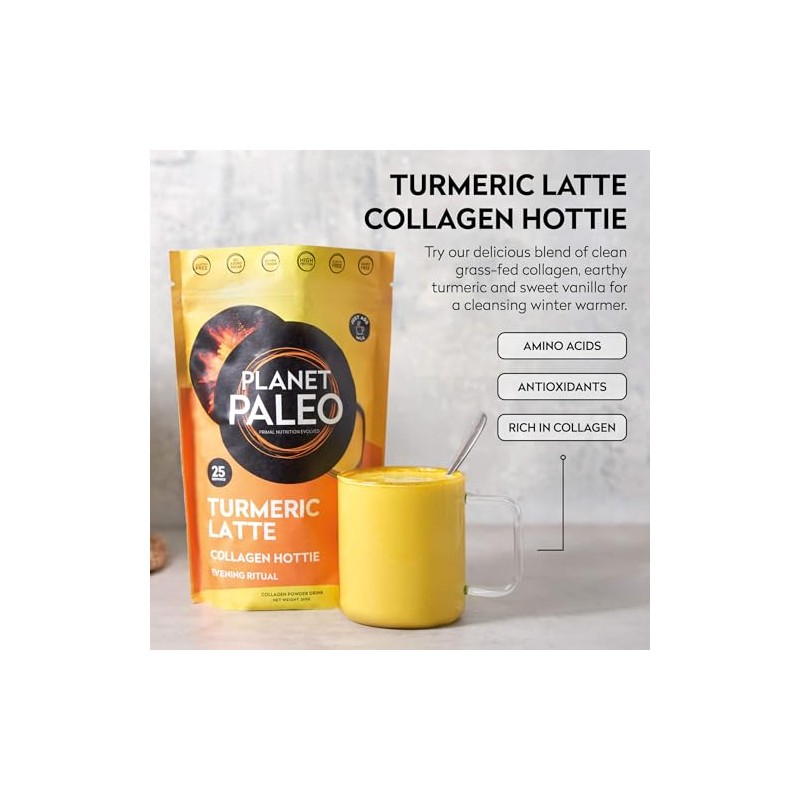 Planet Paleo Pure Collagen - Turmeric Latte (260g, 25 Servings)