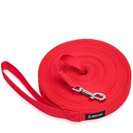 DDSCOLOUR Dog/Puppy Obedience Recall Training Agility Lead-16 ft 23 ft 33 ft 50 ft 66 ft Long Leash-for Dog-Great for Training, Play, Camping, or Backyard, 0.8 Inch Wide Red