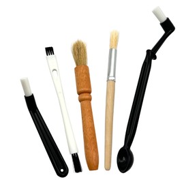 Coffee Brush Set with Wooden and Nylon Brushes for Coffee Machine Cleaning, Professional Espresso Brush Set with Nylon Espresso Brushes Wooden Coffee Grinder Cleaning Brushes