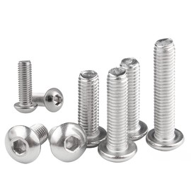 M4 x 10 mm Set of 500 M4 Flat Head Screws Stainless Steel Round Head Pan Head Silver Socket Head Cap Round Cup, Sizes M4 x 8 mm/M4 x 10 mm/M4 x 16 mm