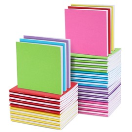 Paper Junkie 48 Pack Colorful Mini Blank Books, Bulk Pocket Sized Notebooks for Kids, 4x4 In Small Notepads Journals for Drawing Writing (6 Colors)