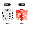 2 White and 1 Red Giant Inflatable Dice Toy, Large