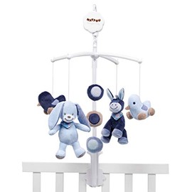 Nattou Mobile mit Spieluhr Alex und Bibou, Sanftes Wiegelied "La-Le-Lu", 7 x 31 x 37 cm, Blau