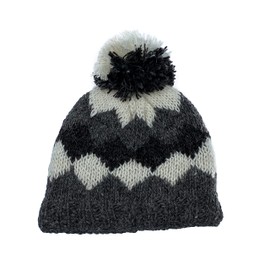 Hollert Unisex Knitted Hat Oslo Model 02 Merino Wool Winter Hat with Bobble, multicoloured