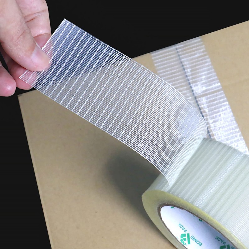 BOMEI PACK 4Rolls Bi Directional Filament Tape, Fiberglass Reinforced Strapping