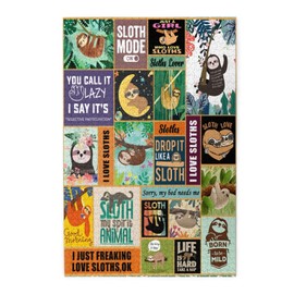 NELife 1000 Pieces Sloth Themed Jigsaw Puzzle,Fun Educational Toy for Kids Ages 12,Teens & Families.Educational Games Home Decoration Puzzle,Size 29.5” X 19.7” (Have Box)