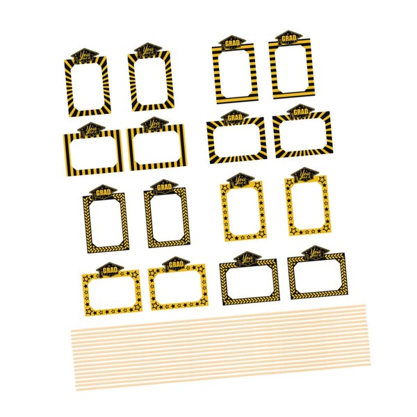 SM SunniMix 16Pcs DIY Graduation Decorations Centerpieces Sticks Reusable Prop