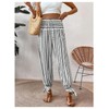 WDIRARA Women's Boho High Waist Split Knot Hem Long Pants