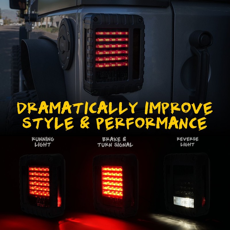 Xprite LED Tail Lights with Rear Brake Turn Signal &