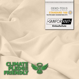 Studio Basic Fitted Sheet 100 x 200 cm, 100% Combed Cotton, Oeko-Tex 100, Brand Quality, Flat Sheet 100 x 200 cm for All Standard Mattresses up to 25 cm Height, Cream