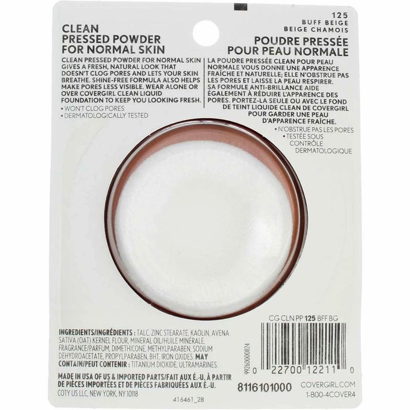 Clean Pressed Powder Compact, Buff Beige 125 .39 oz (11