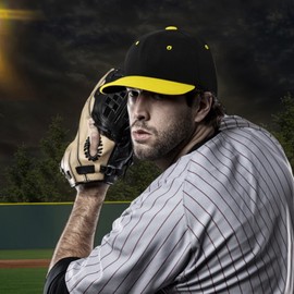 QUINTRA Fashion Baseball Cap for Men and Women, Adjustable Strapback Hats, Sports Baseball Cap, Snapback Hat Cap, Fur Bobble for Hats with Press Stud (Yellow, One Size)