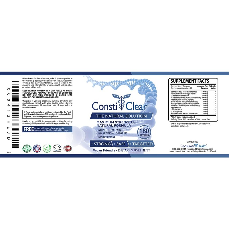 ConstiClear - Ease Constipation, Improve Digestion, Support Gut Flora -