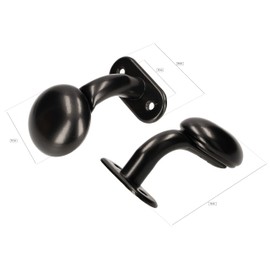 KOTARBAU® Door Knob with Oval Rosette Door Knob Ball Knob Door Handle Fixed Door Printer Door Fitting Metal Ball Shape for Doors and Gates Black