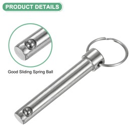 M METERXITY 4-Pack Quick Release Pins, 3/8" [10mm] Diameter, 2.01" [51mm] Usage Length Bimini Top Pin for Shipbuilding/Boat/Trailer, 2.36" [60mm] Total Length Carbon Steel Hardware Pins