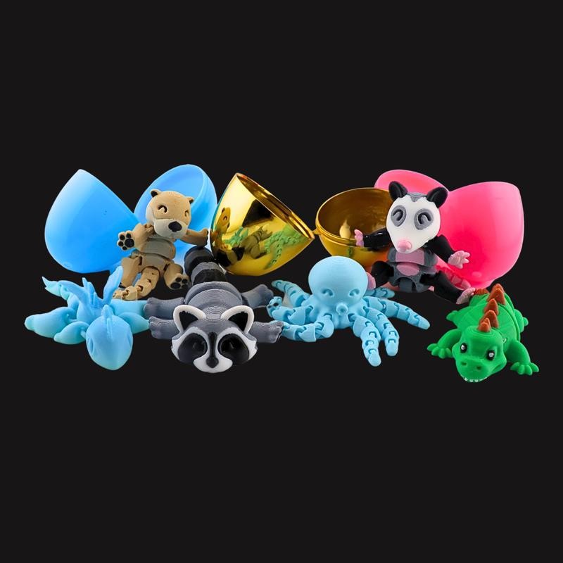 Mystery Mini Easter Eggs with 3D Printed Animals - Assorted
