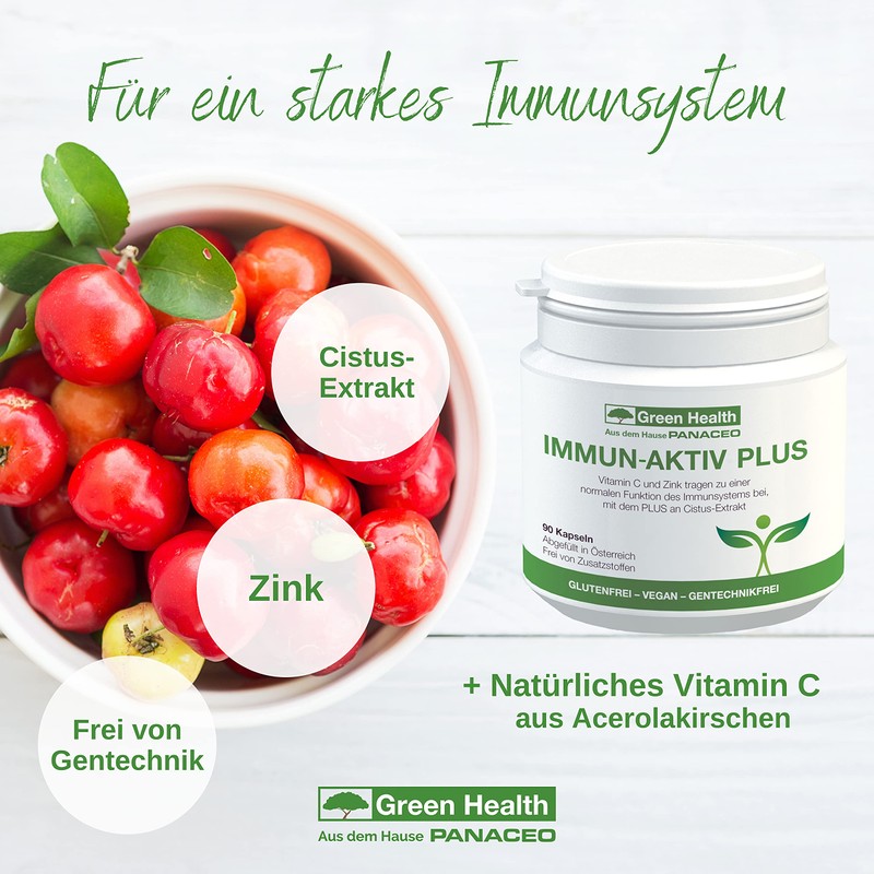 Green Health Immun-Aktiv Plus Capsules Pack of 90 with Vitamin