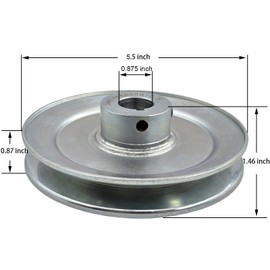 Saelno AB550-7/8 Single Groove Web Sheaves, v Belt Pulley 5.5" OD 7/8" bore,Motor Pulley Carbon Steel for A B 5L 4L V-Belts