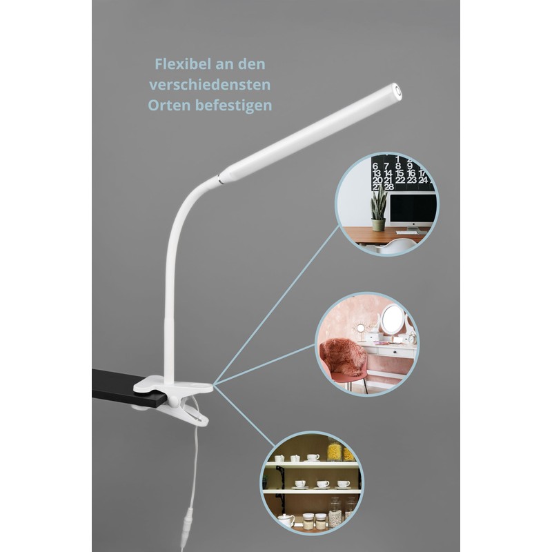 lightling Nella LED Clamp Light, Sensor Dimmer, On/Off Touch Function,