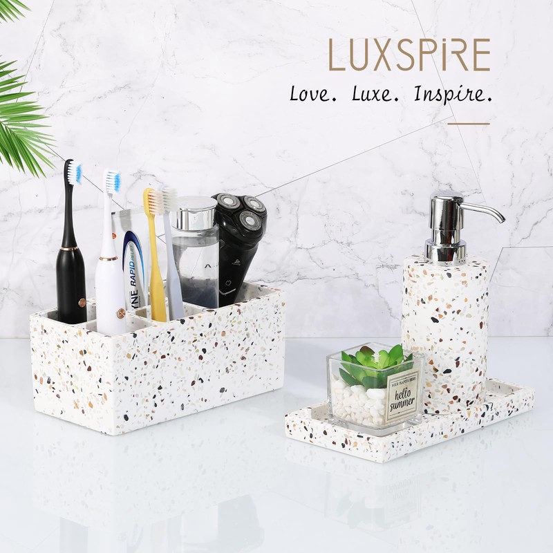 Luxspire Bathroom Vanity Tray, 8 x 4 inch Resin Kitchen
