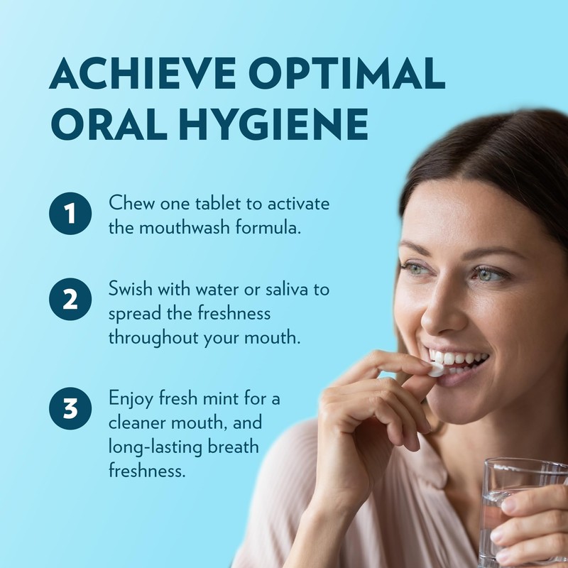 ECOFAM Peppermint Mouthwash Tablets - Chewable Tablet for Fresh Breath