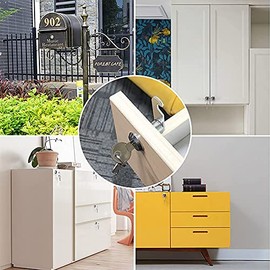 Cerradura de leva para gabinete, cerradura de leva con llave por igual de 1" (25 mm) cerraduras de archivo seguras, cerradura de cajón, buzón, caja de herramientas, cómoda, cilindro de caravana