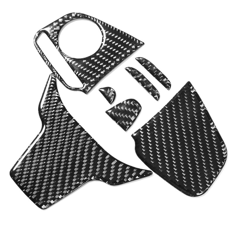Carbon Fiber Steering Wheel Button Switch Panel Trim Cover Fits