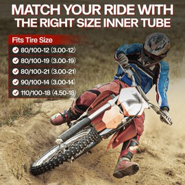 HAKULA MATATA 3.00-14 Dirt Bike Replacement Inner Tube with TR4 Valve Stem, 90/100-14 Motorcycle Butyl Rubber Inner Tubes, 2 mm Thickness, Compatible with Honda CRF125, Suzuki DRZ125, Kawasaki KX85