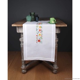 Vervaco Printed Table Runner Cross Stitch kit, Cotton, Multicoloured, S