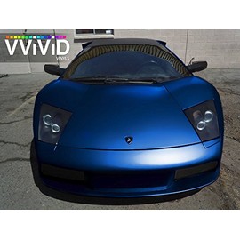 VViViD Blue Satin Chrome Vinyl Wrap Stretch Conform DIY Easy to Use Air-Release Adhesive (22ft x 5ft)